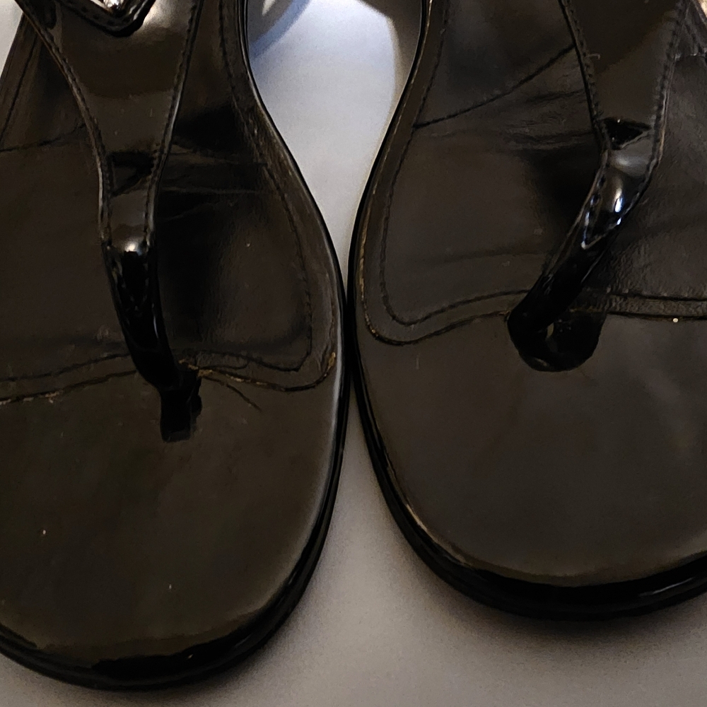 AUTHENTIC PRADA Black sandal wedges size 38 - Picture 4 of 6